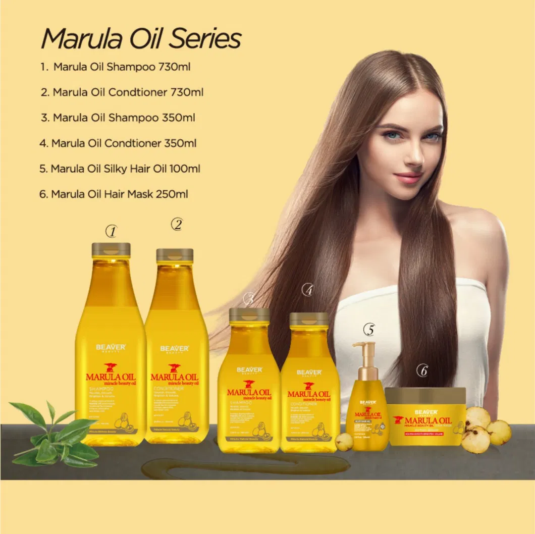 Beaver Hair Care Products Marula Oil Nourishing Moisturizing Hair Shampoo and Conditioner for Normal or Dry Hair