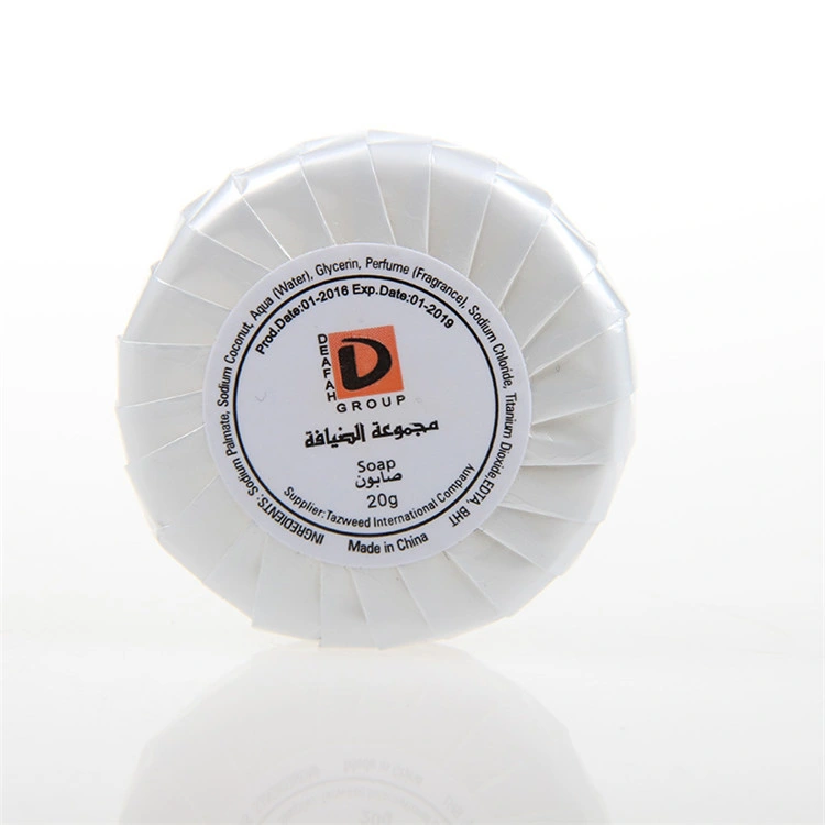 Round Soap with Pleated Wrapper for Hotel Toilet Room Using