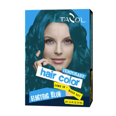 Beliebte 7g*2 leuchtend blaue temporäre Haarfarbe für Körperpflege mit BSCI GMPC, ISO, Halal, freiem Verkauf, SGS, FDA, COA, MSDS